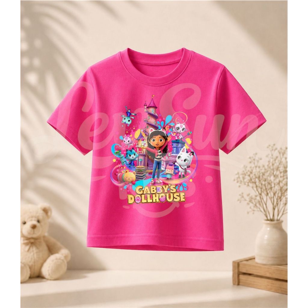 Camiseta Infantil Casa Mágica da Gabby e Pandy Paws Blusa 100% Algodão Modinha Menina — imagem 2 de 2