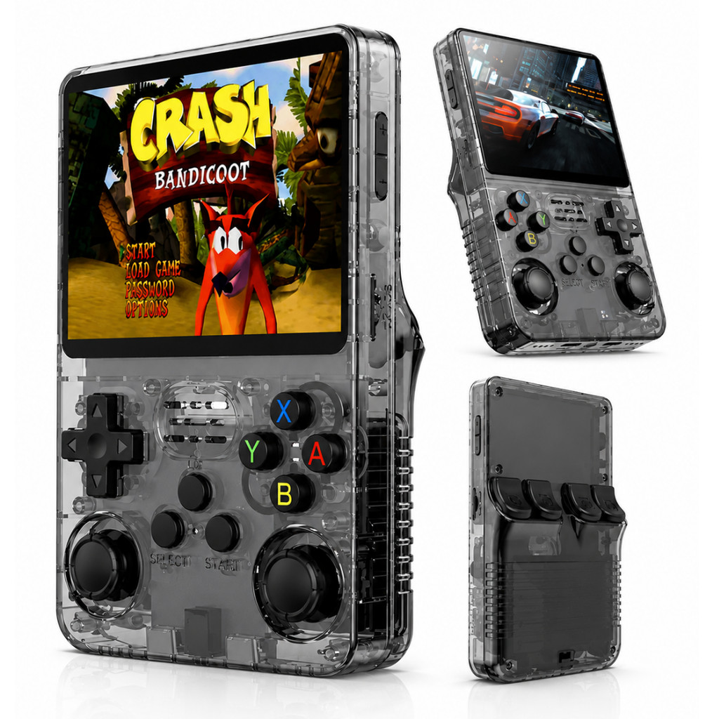 Console Portátil R36S Retro Video Game Emulador Linux 64GB +15000 Jogos Tela IPS 3.5 Game Stick