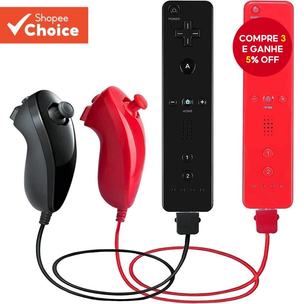 Controlador Sem Fio Gamepad Nunchuck Joystick De Controle Remoto Compatível Com Nintendo Wii Console Joypad