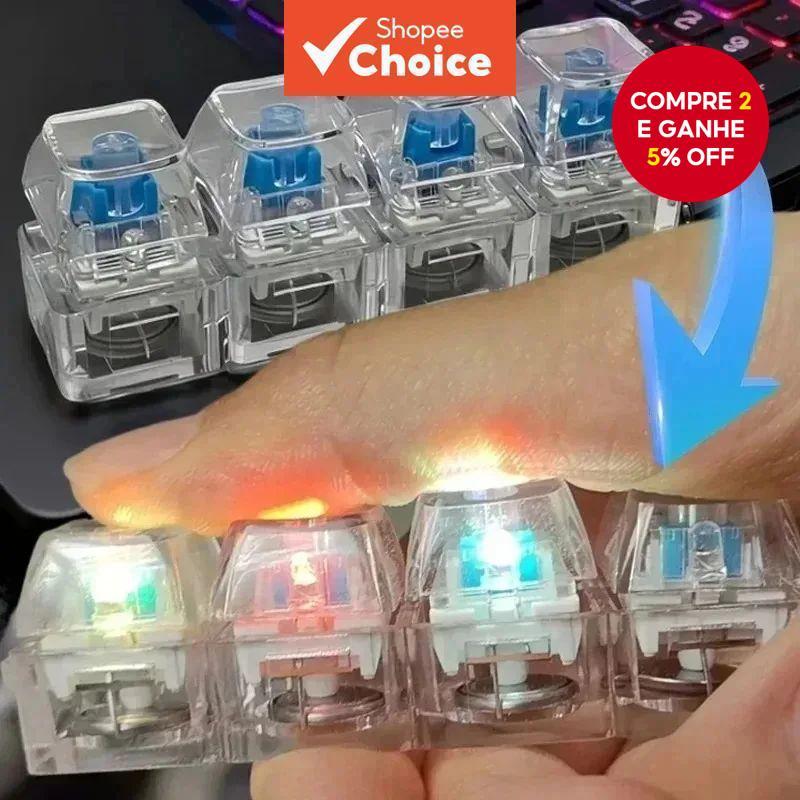 Chaveiro de Teclado de Alívio de Estresse - Fidget Spinner DIY Brinquedo Mecânico de Luz