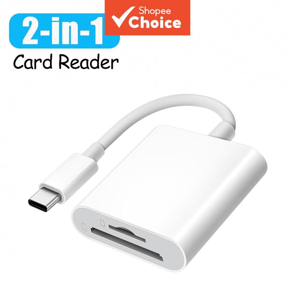Leitor de cartões multifuncional de dupla interface Tipo C, conector de transferência de alta velocidade para SD e TF,