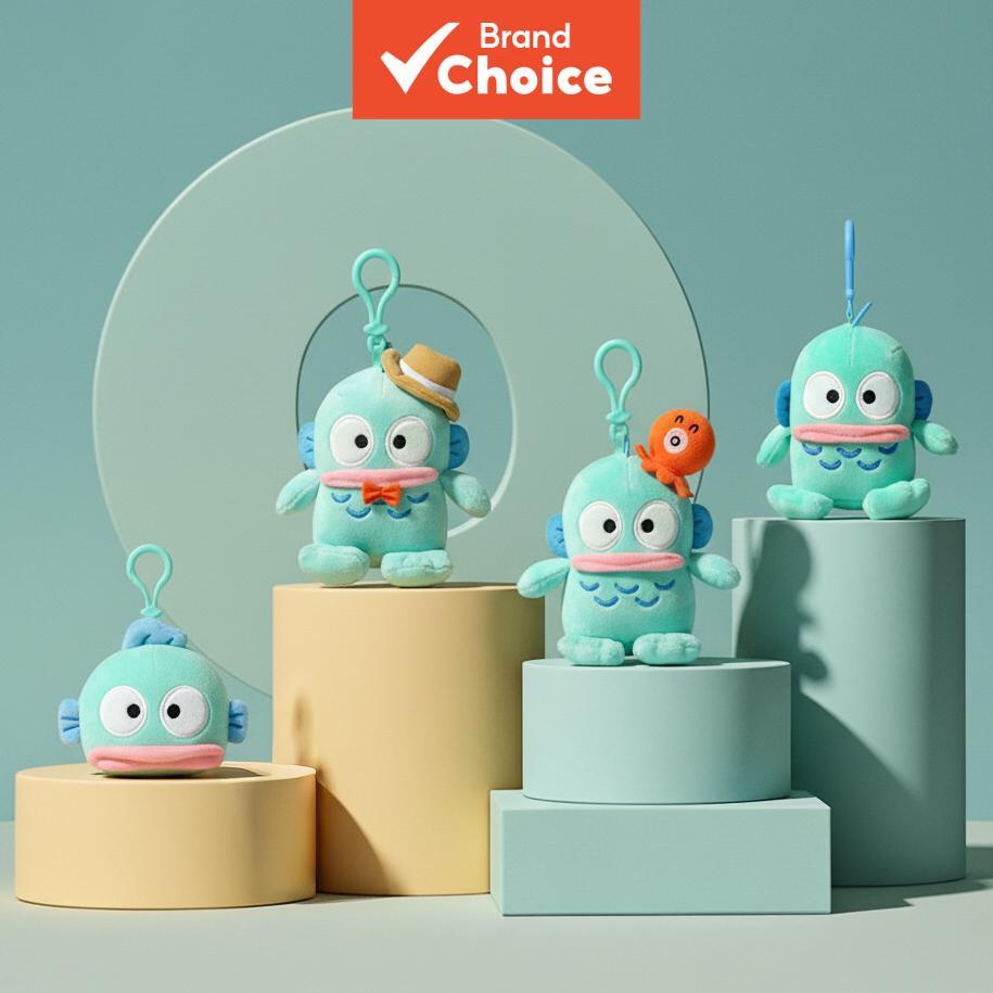 Chaveiro de Pelúcia Sanrio Hangyodon, Pingente de Desenho Oficial Licenciado, Charme Recheado Macio de 10–13cm/3,9–5,1
