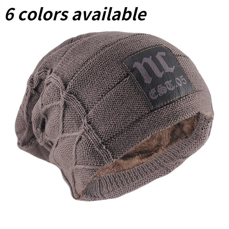 Inverno Masculino Quente Gorro Crânio Moda Carta De Malha Chapéu Feminino Ao Ar Livre Colorido Casual Lã Macia