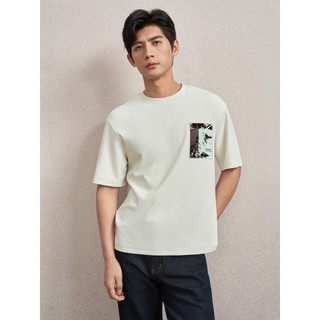 Aojia camiseta branca Design literário bolso primavera verão estilo manga curta interior topo simples branco Casual em t