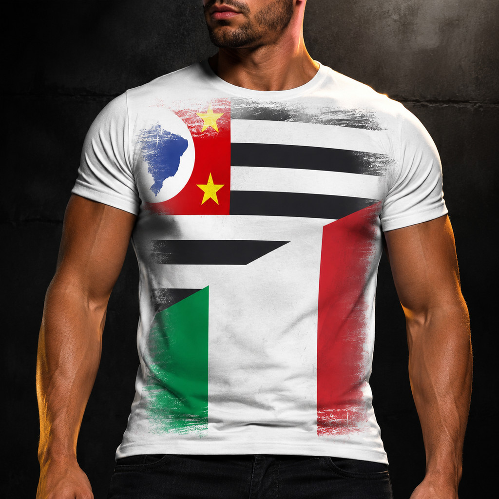 Camisa Camiseta Estado São Paulo Italia Bandeira