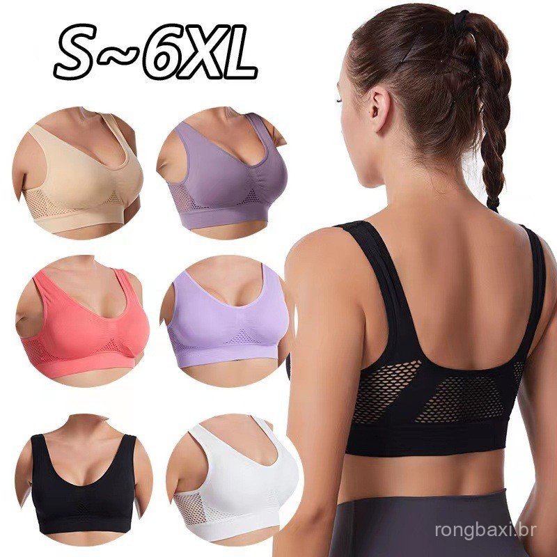 Sutiã esportivo de comércio exterior malha oca ventilação buraco sutiã esportivo Cross-Border tamanho grande Yoga corren
