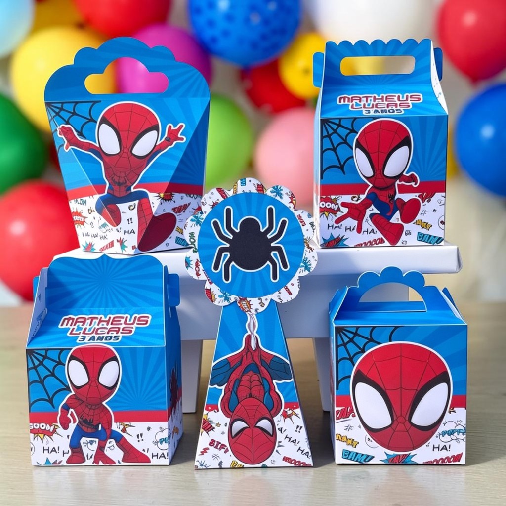 Personalizados HOMEM ARANHA CUTE (PEGUE E MONTE) - kit festa - lembrancinha - aniversario - caixinhas personalizadas