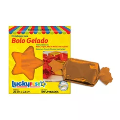 Embalagem Bolo Gelado Laranja 20x22cm 100 unidades LuckyFest Ideal Para Bolo Gelado Trufas Pão de Mel e Cone Trufado
