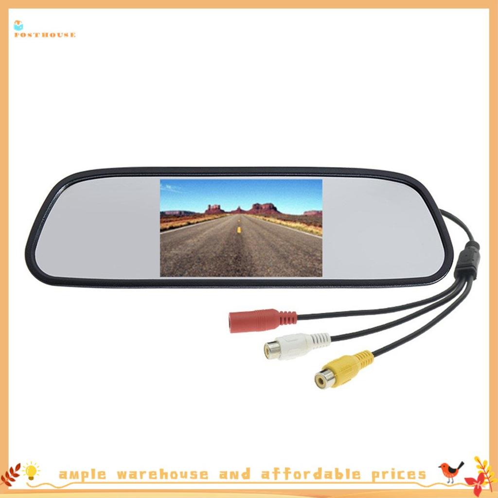 Monitor De Estacionamento De Vídeo Para Carro 4.3 Polegadas TFT LCD Espelho Retrovisor Imagem Reversa 12v-24v