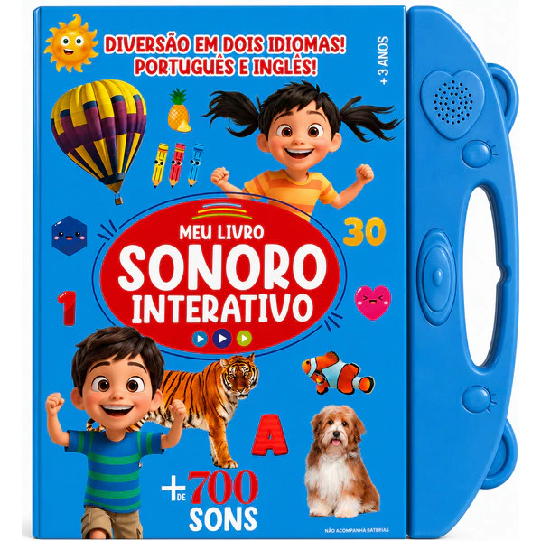 Meu Livro Sonoro Interativo - Português e Inglês - Azul