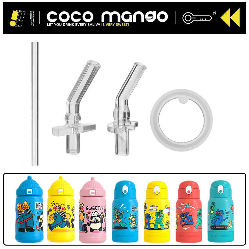 Coco manga crianças chapeuzinho vermelho copo térmico cabeça de palha copo de palha bico anel de vedação acessórios de c