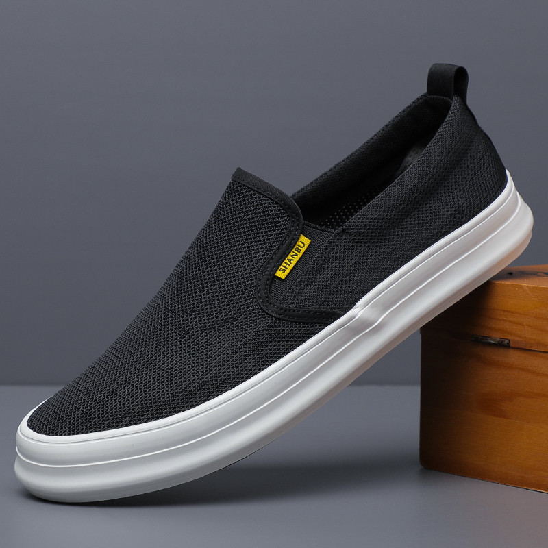Sapatos de rede masculinos de verão velhos sapatos de pano de pequim sapatos masculinos sapatos esportivos casuais desli