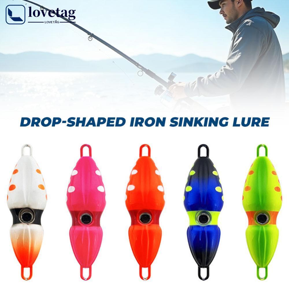 LOVETAG 40G/60G Forma De Cabaça Jig De Afundamento Rápido De Baixa Resistência Long Cast Biônico Amendoim Lula Brilha No