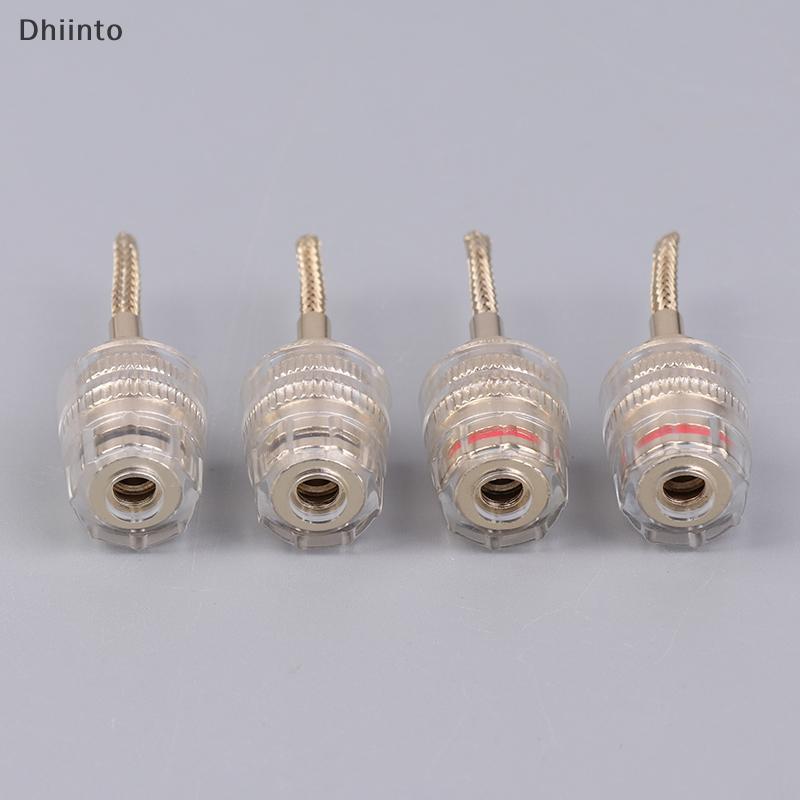 [Dhiint] 2/4 Unidades 4 Mm Banana Fêmea Para Conector De Pino De 2 Adaptador De Cabo HIFI Plugue Fio De Cobre Trançado S