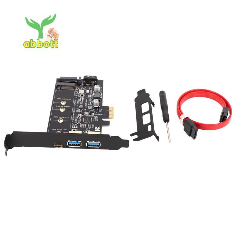 [Quick A] Adaptador Duplo USB3.0 E Tipo C M . 2 PCIe M2 SSD SATA B Key Para PCI-Controller Converter Riser Card 2280 226