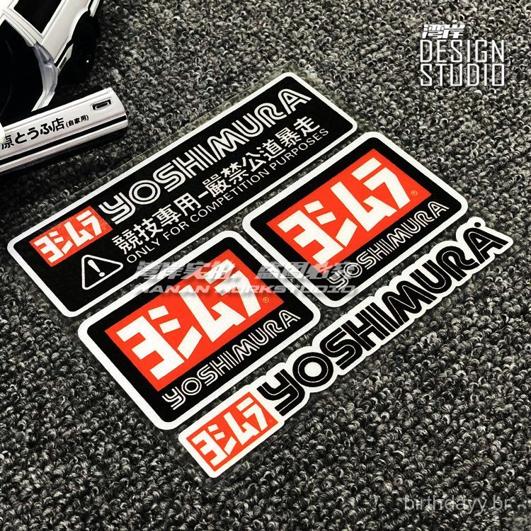 Produto mais recente: Adesivo de motocicleta da Bay Area, fundo preto Yoshimura, sinal de alerta de escapamento de corri