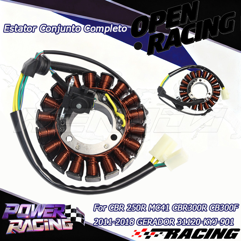 ESTATOR BOBINA DO ESTATOR MAGNETO CBR 250R MC41 CBR300R CB300F 2011-2018 GERADOR 31120-KYJ-901