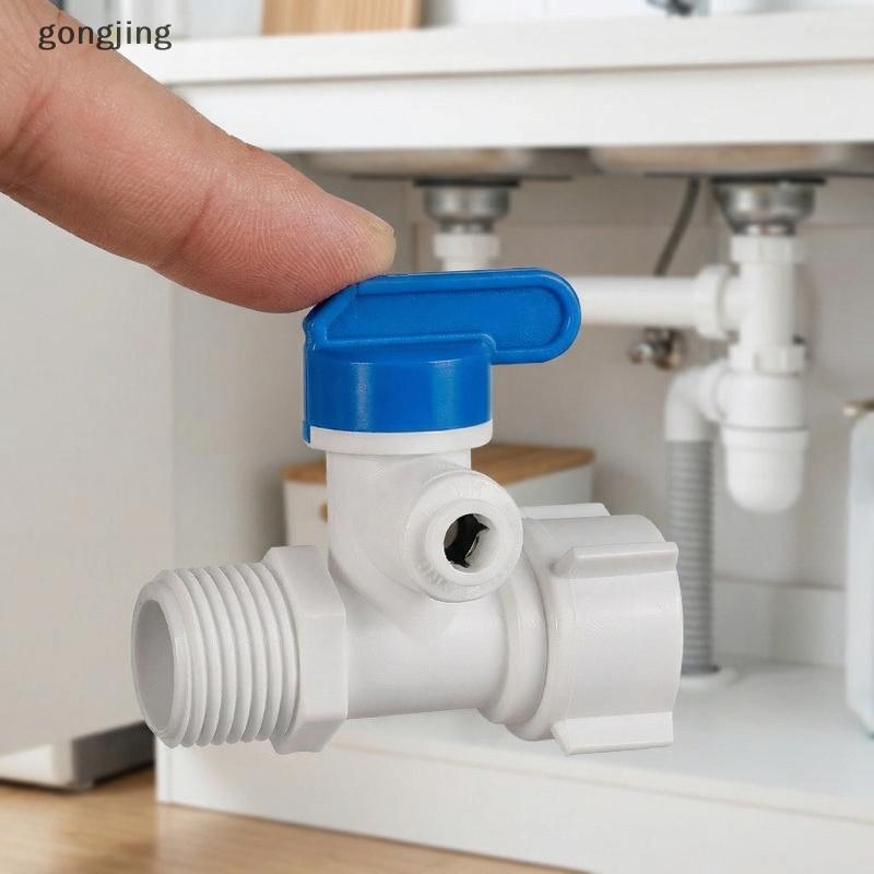 gongjing 12 Polegada Rosca Macho Para 14 38 Tubo Adaptador De Água Válvula De Esfera De Alimentação RO Ajuste Seguro Sis