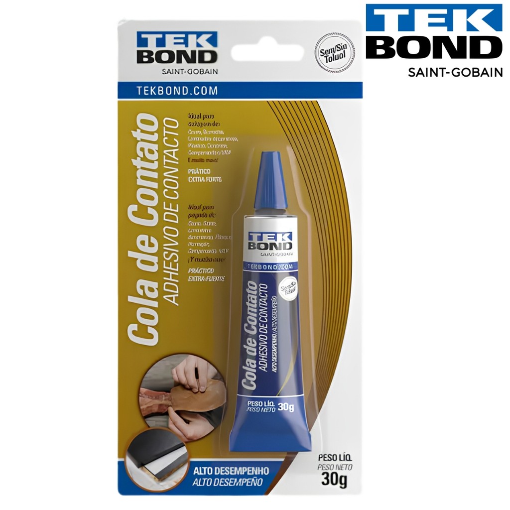Cola de Contato Sem Toluol 30G Blister TekBond