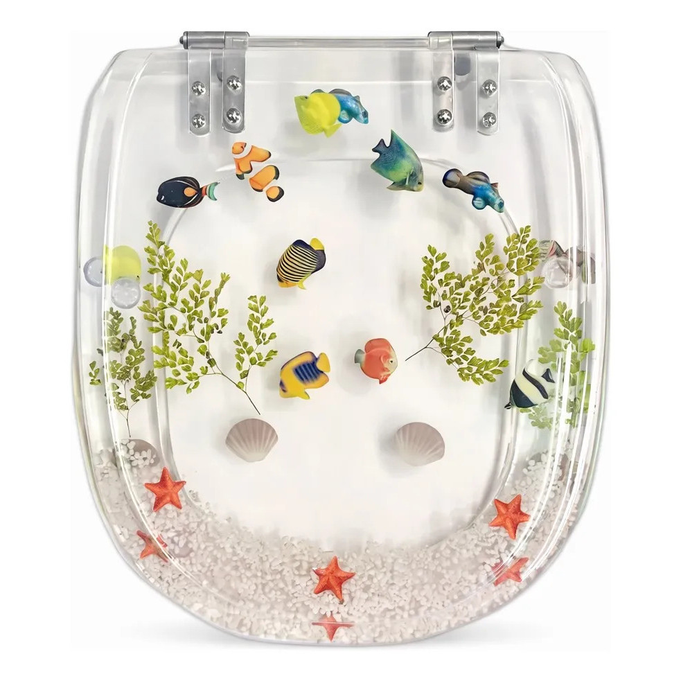 Tampa De Vaso Decorada Acrilico Peixinhos Sabatini Icasa