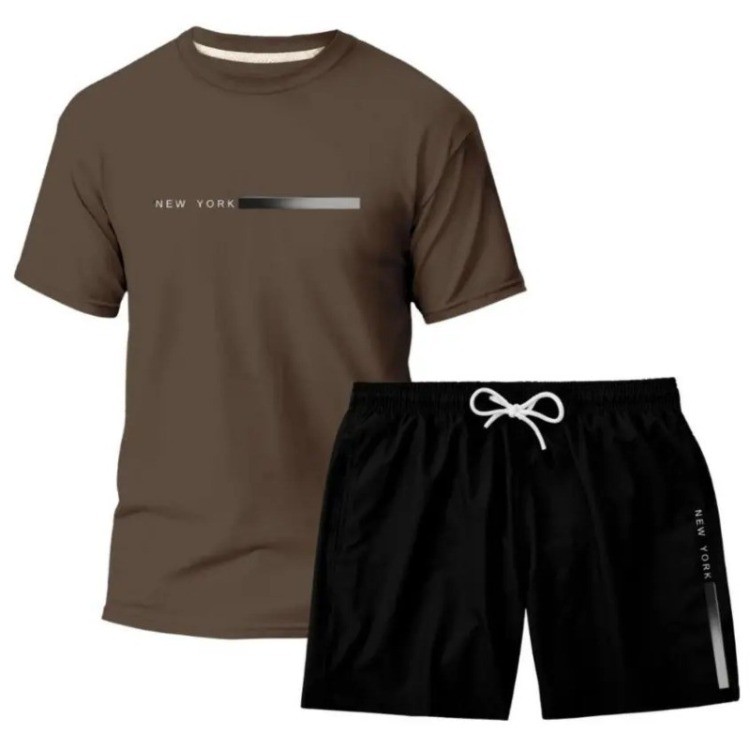 Kit Short Tactel Masculino NY + Camiseta algodão promoção esporte lançamento