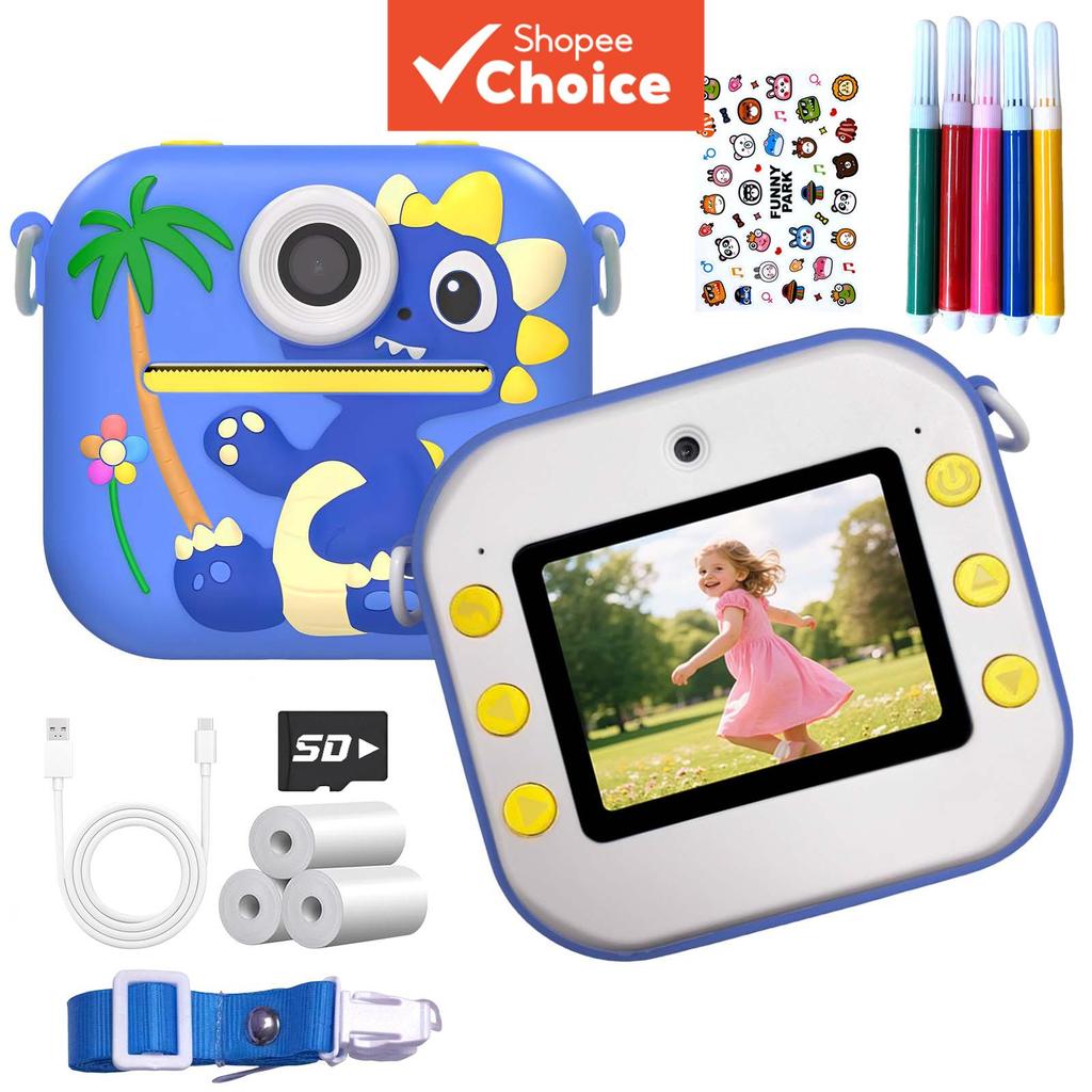 Câmera Instantânea para Crianças, Compacta Polaroid de Mão, Brinquedo Seguro com Função de Música e Jogos