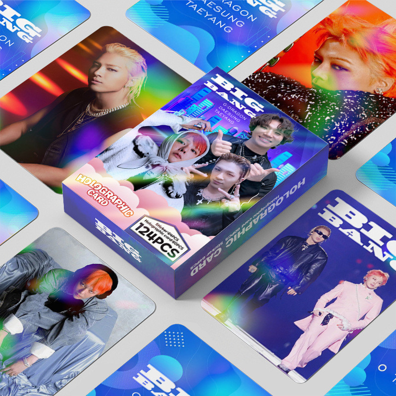 124pcs cartão Laser KPOP Hallyu BIGBANG cartão Flash Mini adesivo estrela ins cartão de alegria cartão LOMO