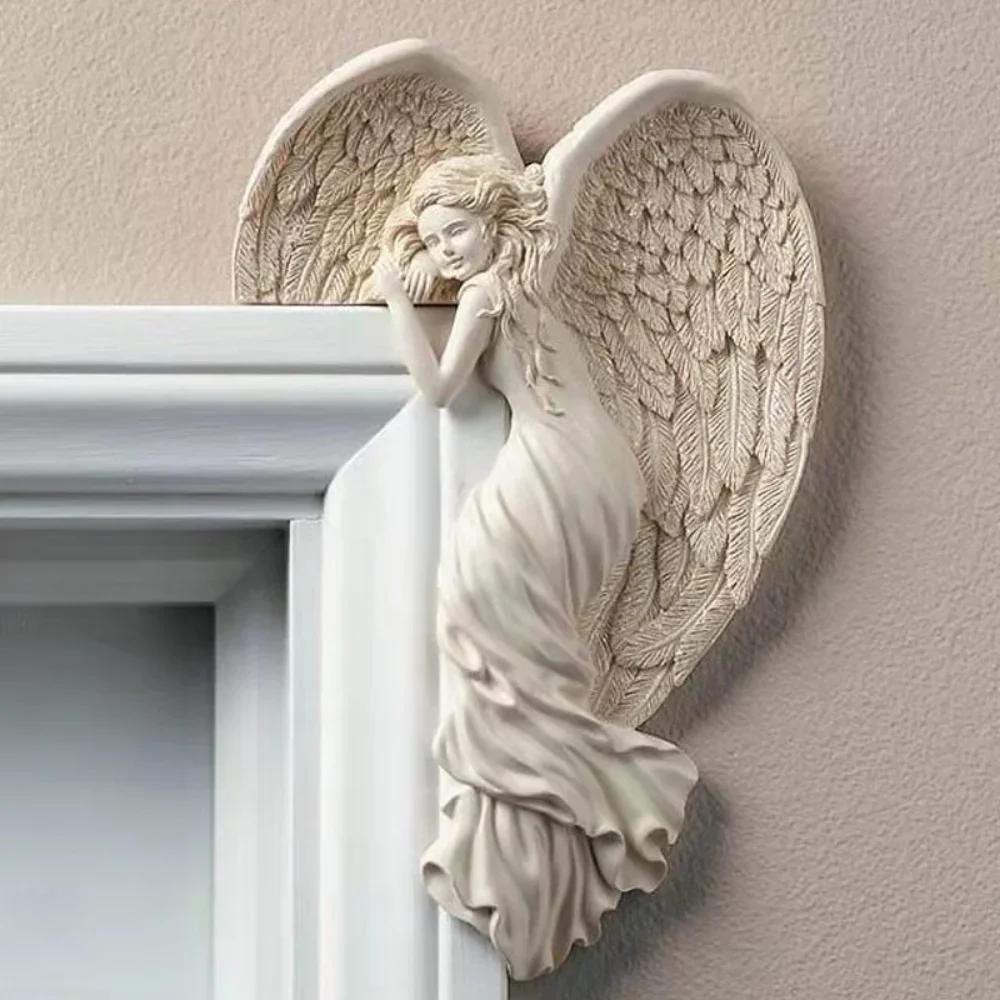 Decoração Para Casa Artesanato Asas De Anjo Presente Resina Moldura Da Porta Ornamento Interior E Exterior Presentes Do