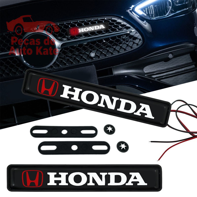 Luzes Decorativas LED para Carro, Capa Frontal para Decoração de Emblema da Grade para Honda City CIVIC CRV Vfc Legend J