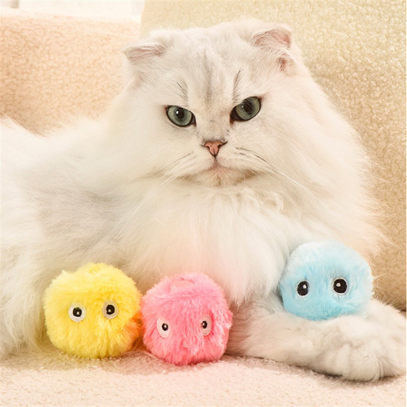 Brinquedo interativo para gatos, bola com catnip, brinquedo para treino de gatos, bola para brincar com animais de estim