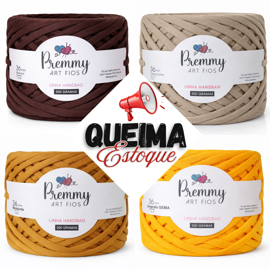 Fio de Malha Premium 36mm 500g da Fios Premmy para Crochê e Artesanato em Geral
