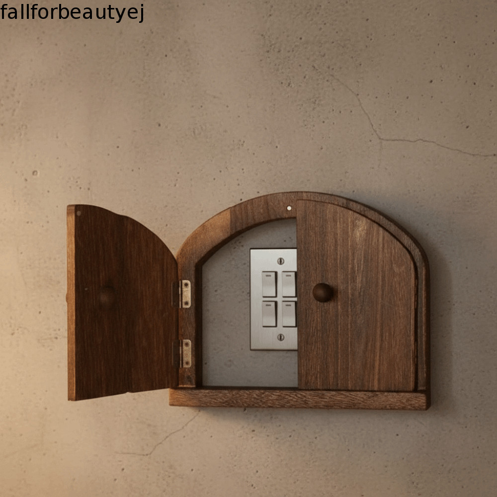 Tampa Sólida Do Interruptor FALLFORBEAUTYEJ , Moldura Decorativa Soquete Design Da Porta Dupla Estilo Rústico