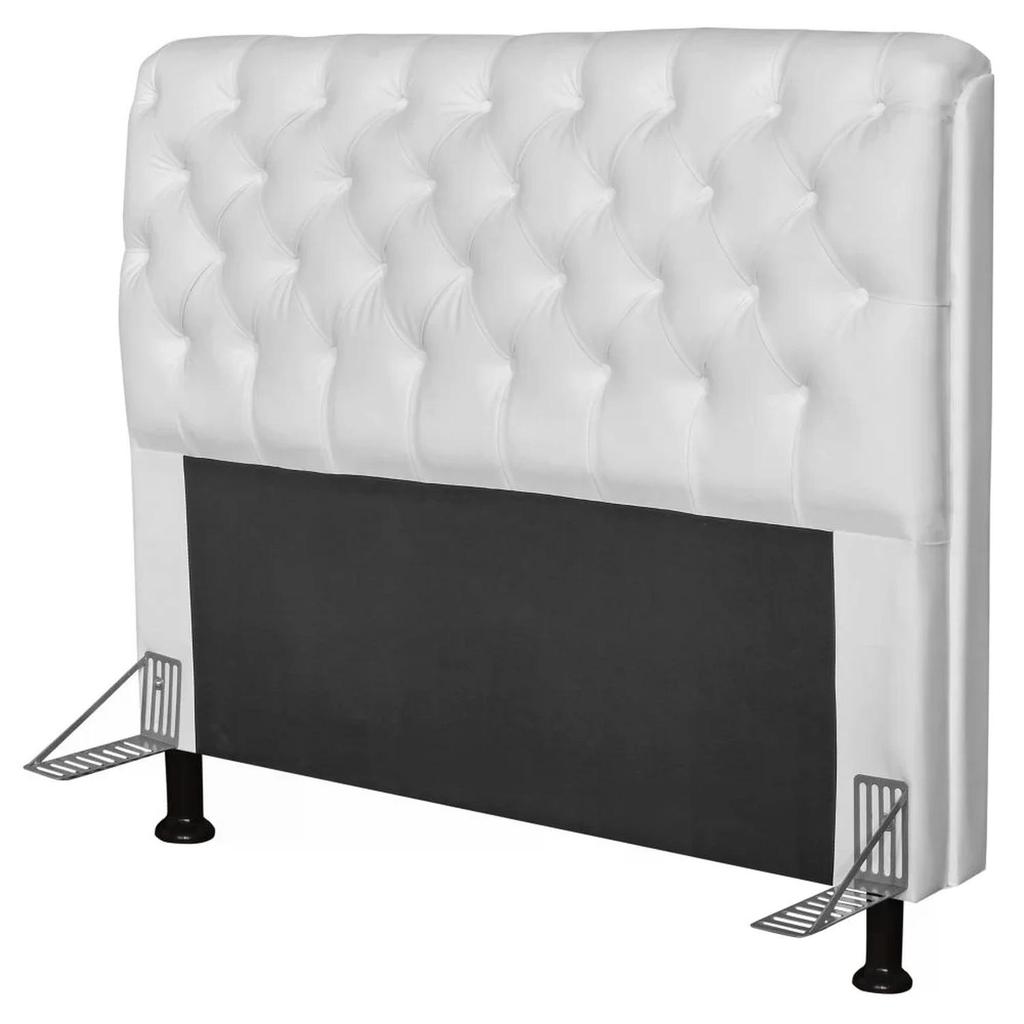Cabeceira Paris Para Cama Box Casal 195cm Paris Corino Branco - JS Móveis