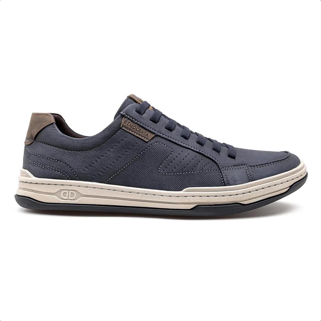 Sapatênis De Couro Democrata Denim Jay Elástico 151401