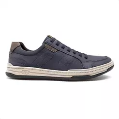 Sapatênis De Couro Democrata Denim Jay Elástico 151401
