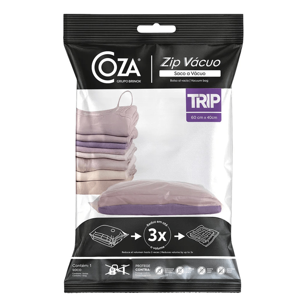 Saco A Vácuo Zip Vácuo Trip - 60X40 cm Brinox - 30280/3001