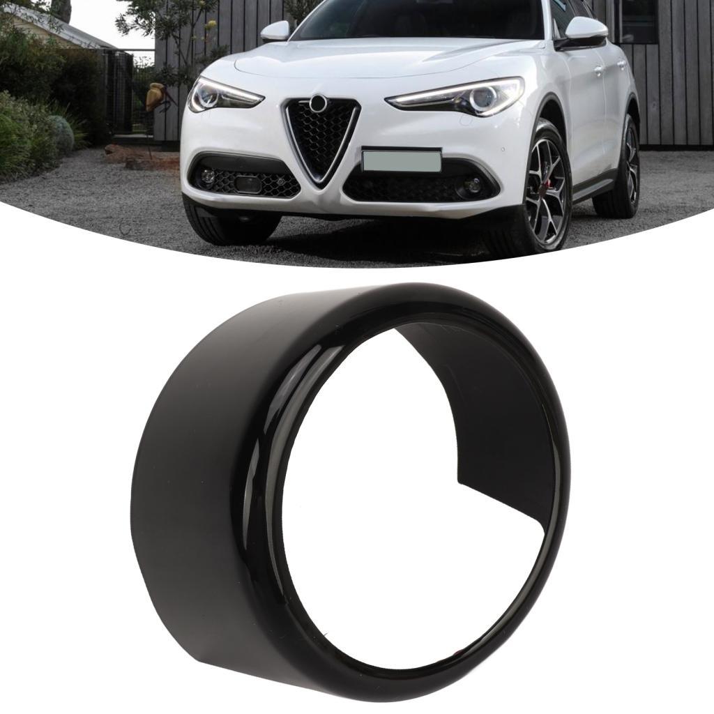 torachel1-BR anel de emblema da grade frontal preto brilhante emblema exterior adequado para Stelvio 2017-2023 melhorar