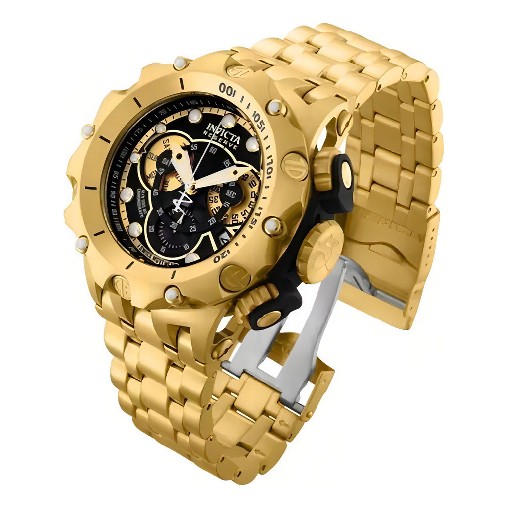 Relógio De Pulso Invicta Venon Hybrid 27794 Com Corria De Aço Inoxidável Cor Dourado - Fondo Preto