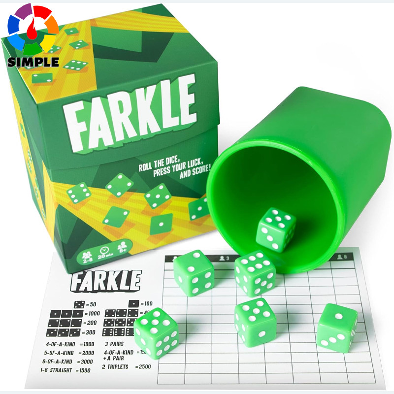 Farkle: The Family Dice Game | Fun Dice Game for Game Nights | 1 Cup & Dice | 1 Player Game & 75 Scorecard Bundle