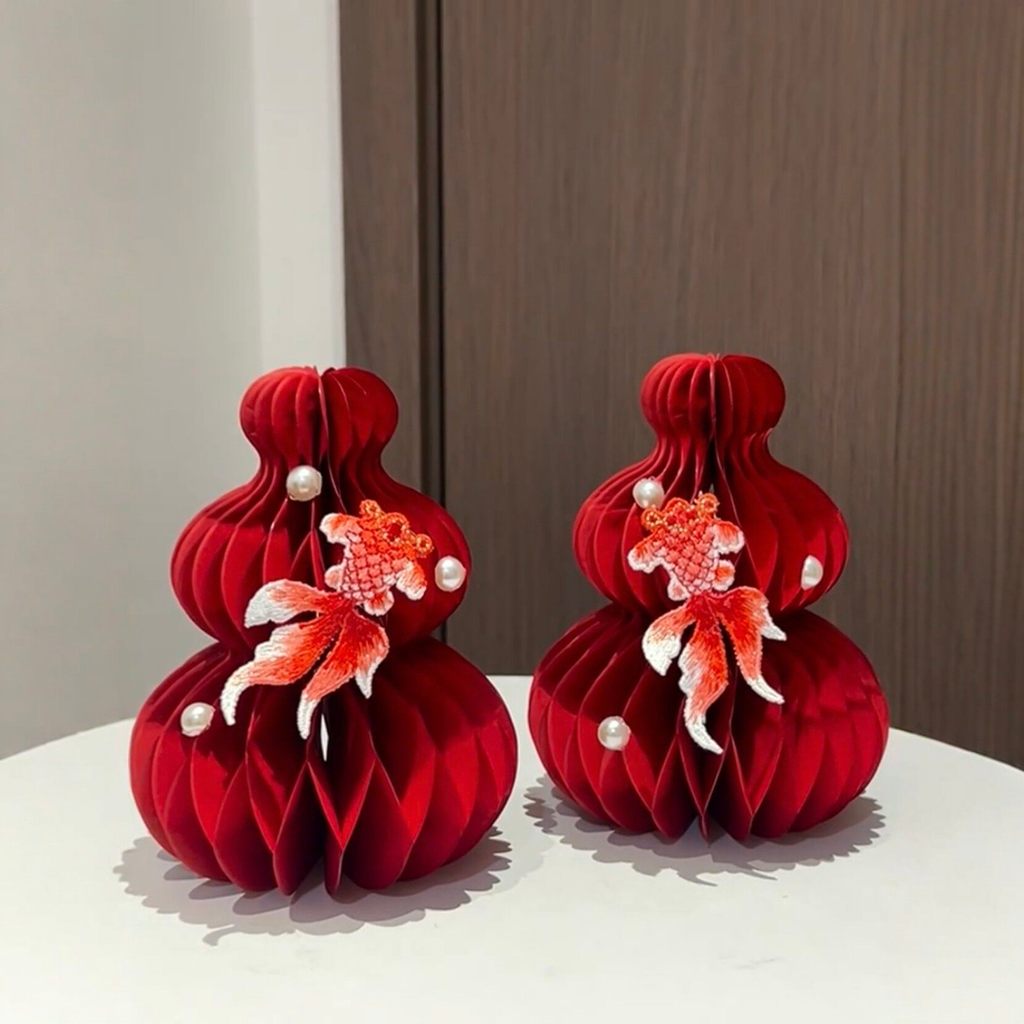 [Decoração de sala de casamento] Fulu Dupla Decoração Completa Cabaça de Noivado de Casamento Decoração Tridimensional S
