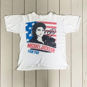 Camiseta Masculina Feminina Oversized Estampa Michael Jackson Bad Tour 1988 Bandeira Americana T-shirt Streetwear