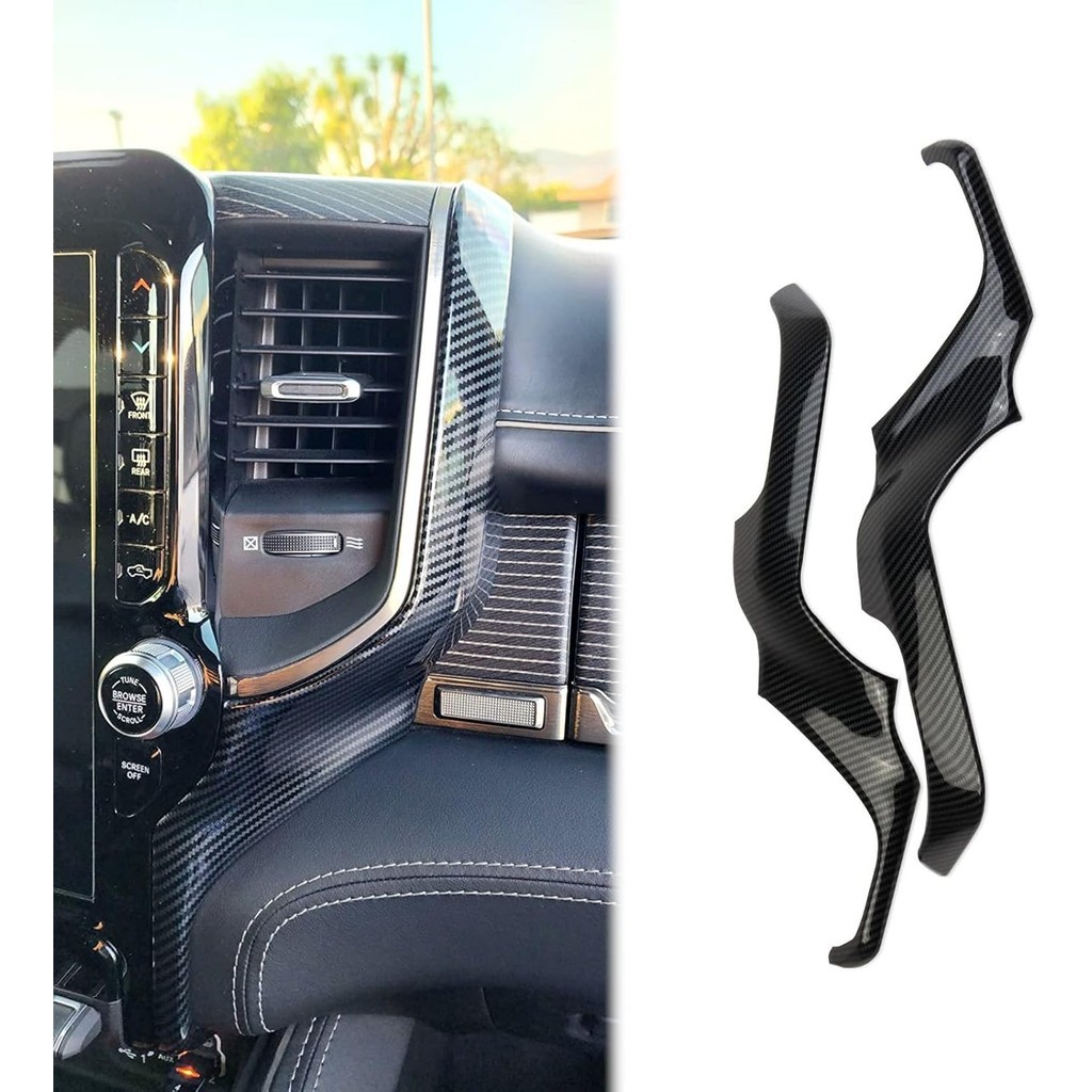 Korlot Tela De Navegação Com Controle Central , Guarnição Lateral Para Dodge Ram 1500 2500 3500 2019-2026 (Padrão De Fib