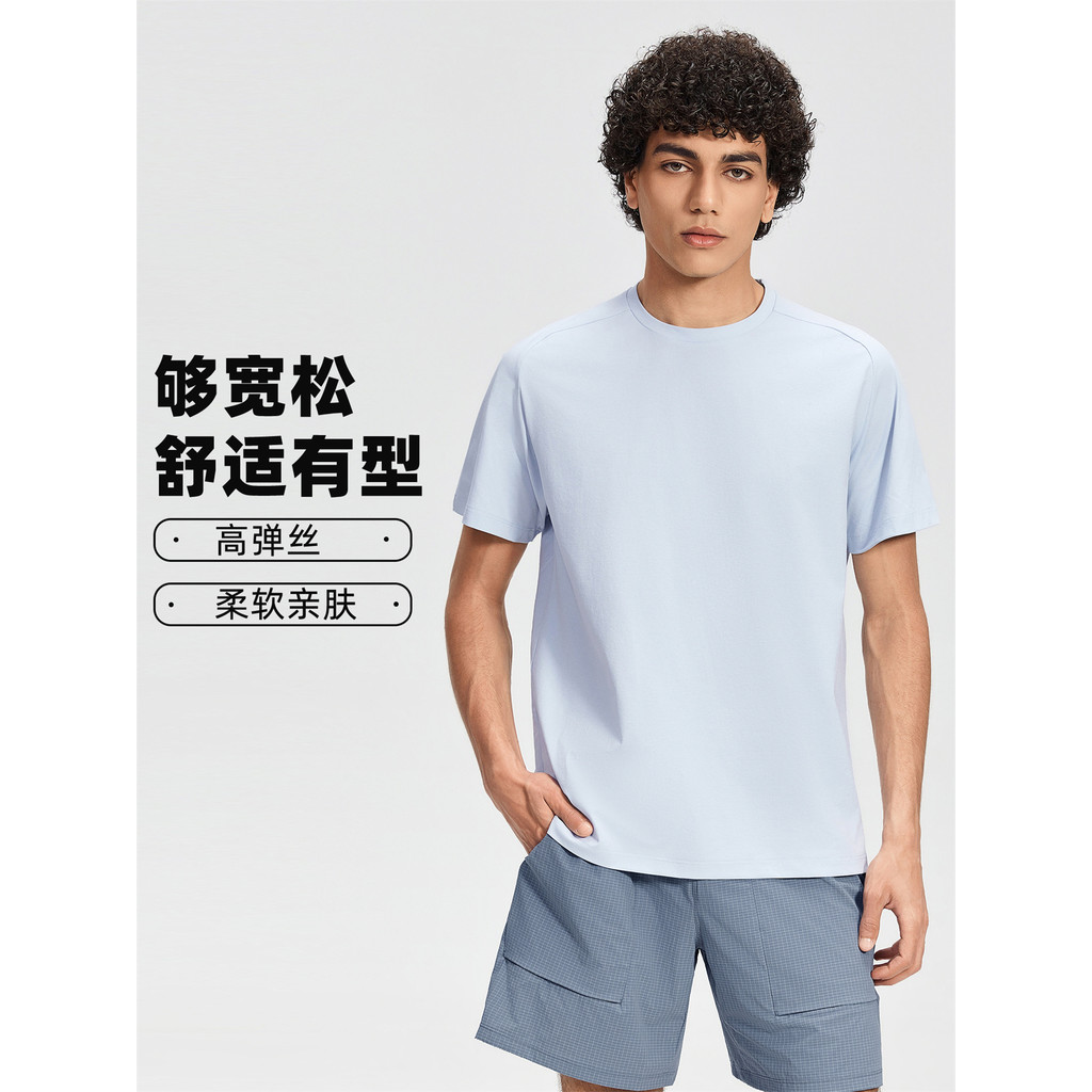 Verão de manga curta camiseta masculina DUALIS cidade ao ar livre luz esportes All-Match lazer correndo Fitness camiseta