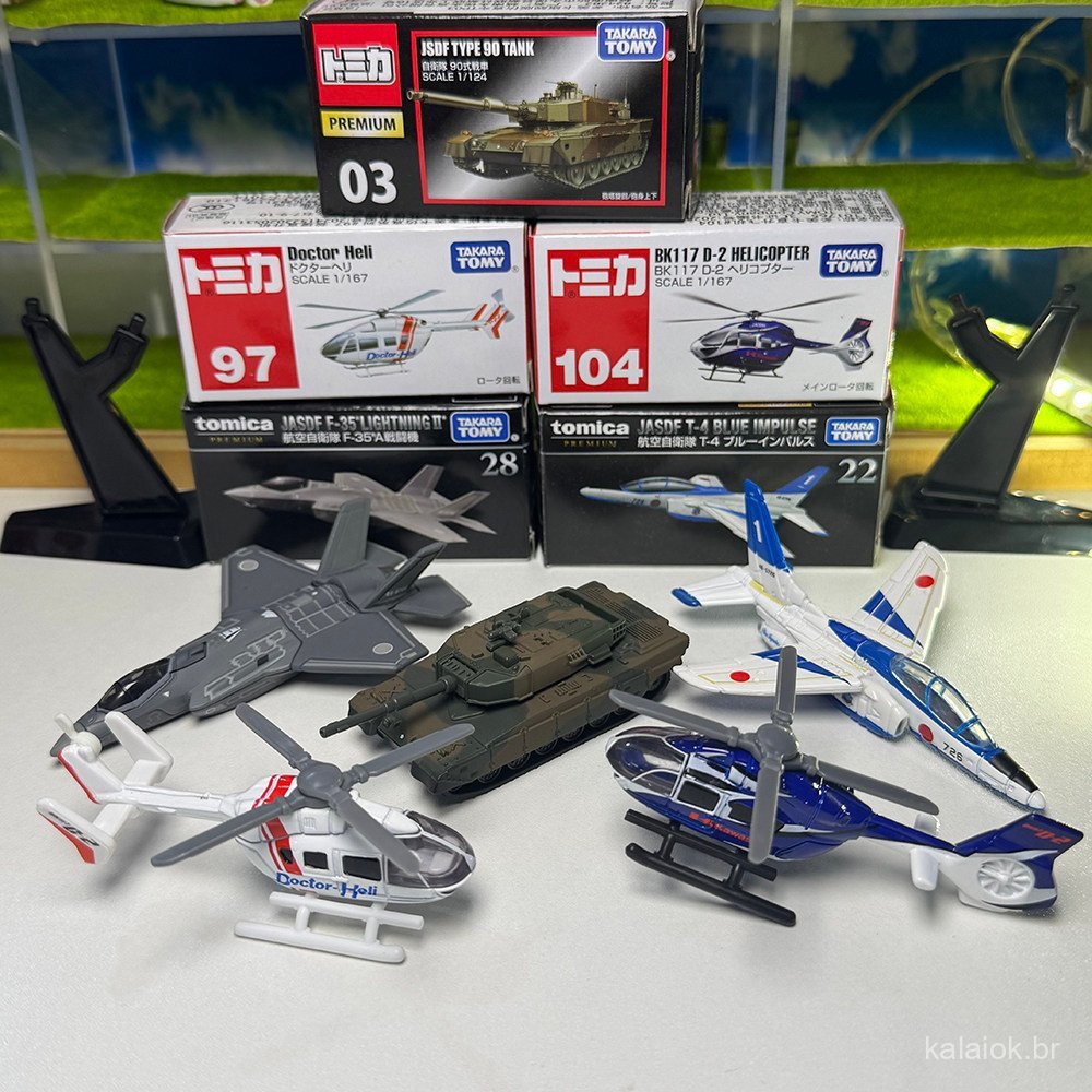 Ornamento de Carro em Liga TOMY Tomica, Brinquedo de Avião de Combate TOMICA, Modelo de Tanque de Veículo Blindado Tipo