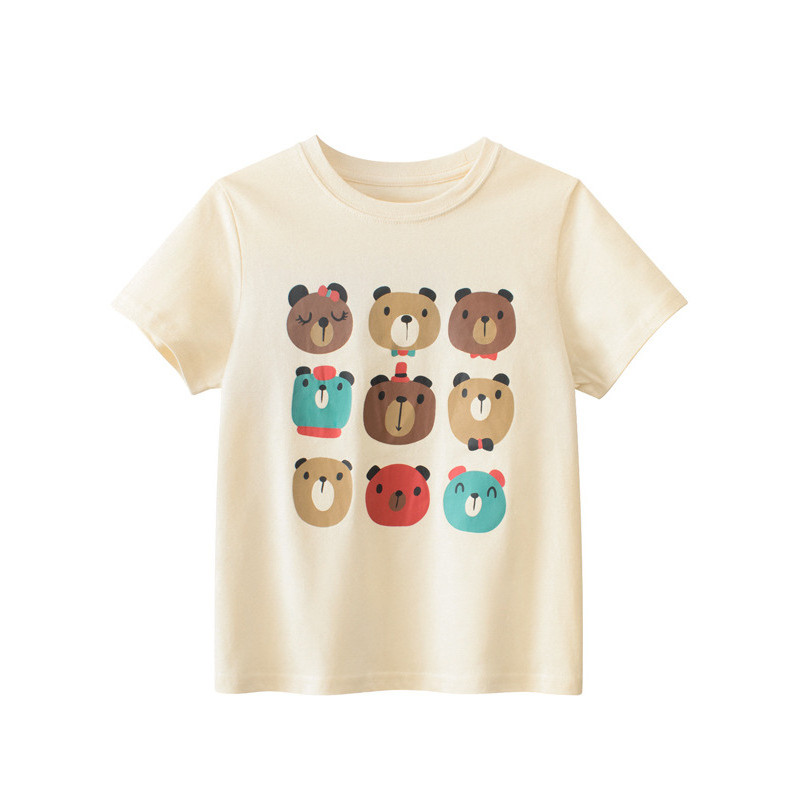 GRrrr marca puro algodão roupas infantis verão crianças de manga curta camiseta médio grande crianças roupas jovens meni