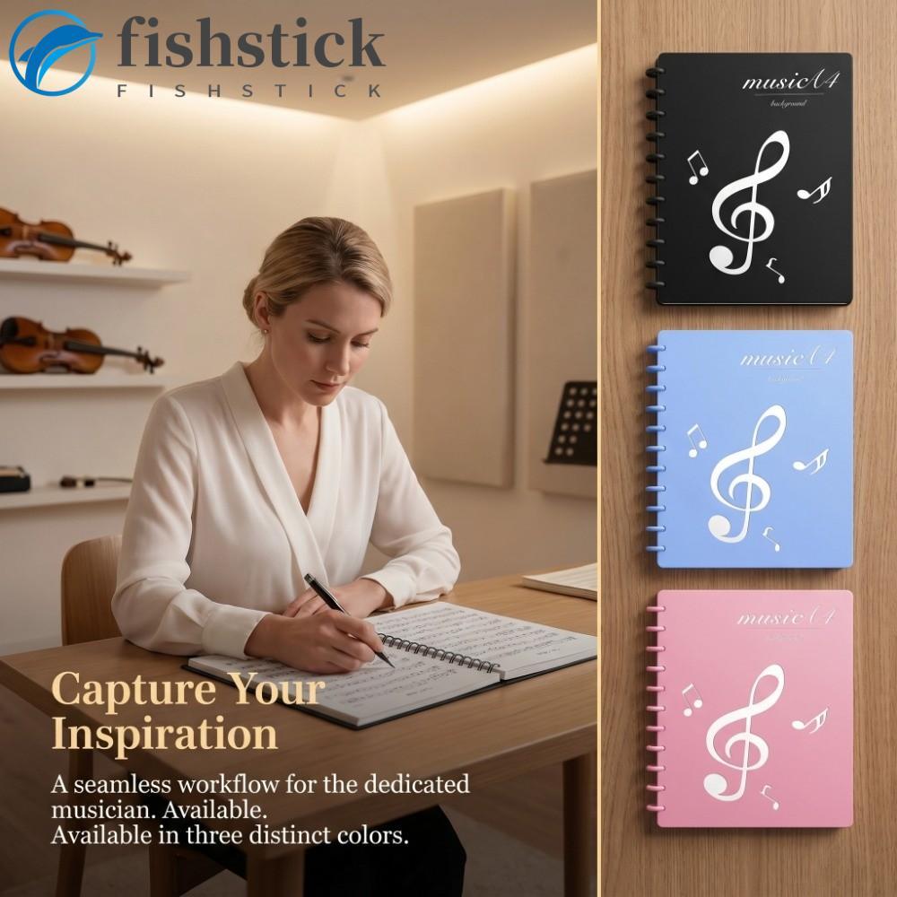 Pasta De Partitura Musical FISHSTICKA , Flexível Portátil Para Partituras , Suporte Removível Armazenamento De Piano