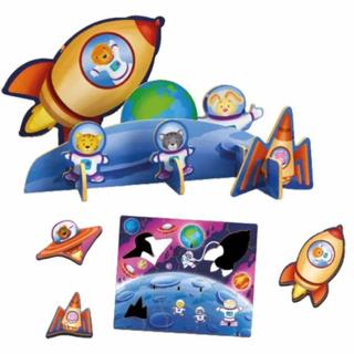 Quebra Cabeça 3D Aventura Espacial Infantil 30 Peças