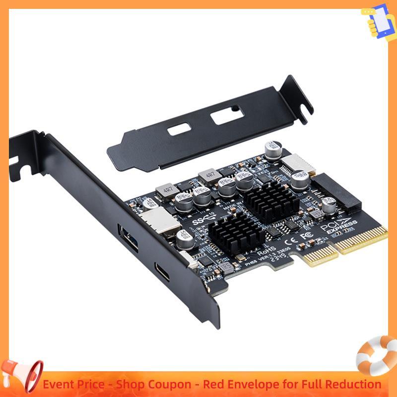 Placa De Expansão Ranarxaxenia00ciex4 Para USB3.2 PCI-Express 4X USB 3.2 Gen 20Gbps 20GB Sem Driver Win