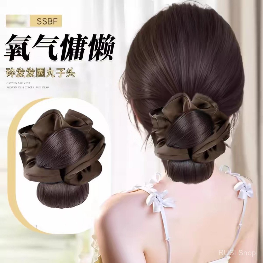 Presilha de cabelo para coque baixo com formato de botão de flor, acessório para coque, anel de cabelo postiço, acessóri