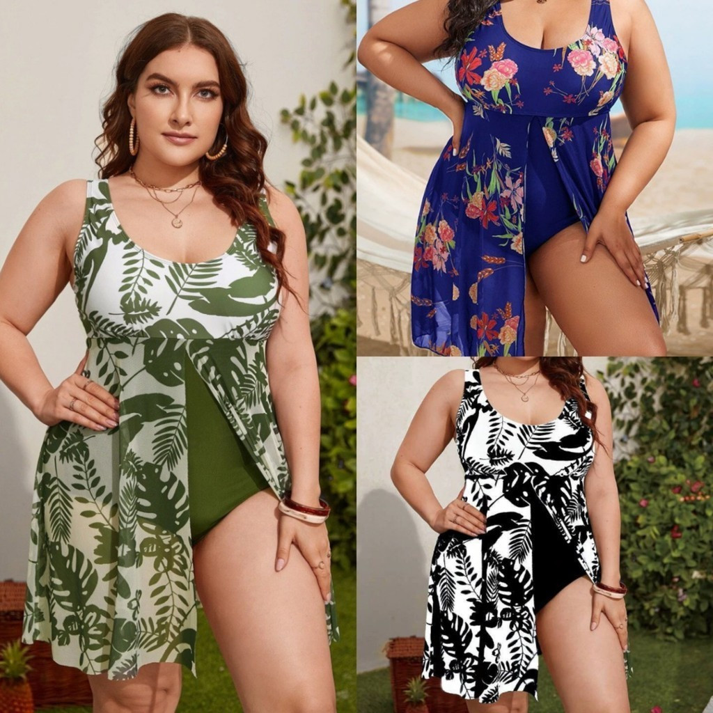 Saia de Biquíni Digital Conservadora Plus Size Extra Grande com Efeito Modelador de Abdômen 3241